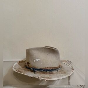 Teressa Foglia Lion Hat Distressed Ranch Beige